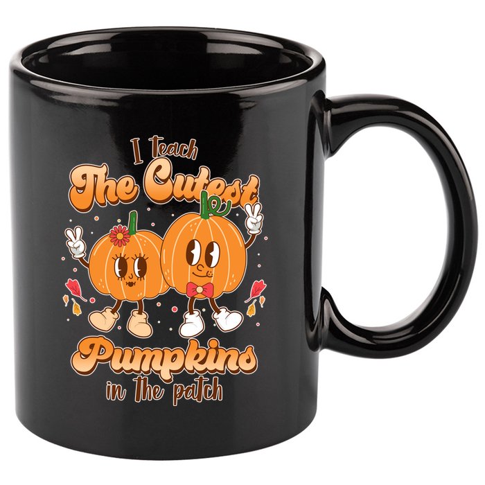 Cute I Teach The Cutest Pumpkins In The Patch Teacher Life 11oz C Handle Ceramic Mug