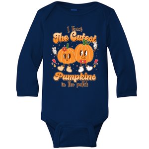 Cute I Teach The Cutest Pumpkins In The Patch Teacher Life Baby Long Sleeve Bodysuit