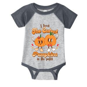 Cute I Teach The Cutest Pumpkins In The Patch Teacher Life Infant Baby Jersey Bodysuit