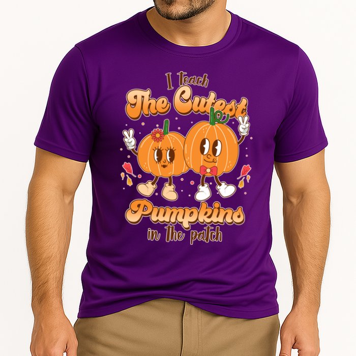 Cute I Teach The Cutest Pumpkins In The Patch Teacher Life Cooling Performance Crew T-Shirt