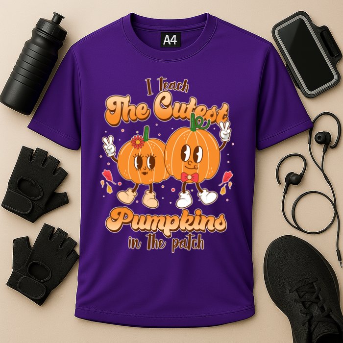 Cute I Teach The Cutest Pumpkins In The Patch Teacher Life Cooling Performance Crew T-Shirt