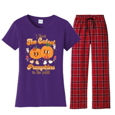 Cute I Teach The Cutest Pumpkins In The Patch Teacher Life Women's Flannel Pajama Set