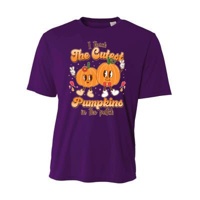 Cute I Teach The Cutest Pumpkins In The Patch Teacher Life Performance Sprint T-Shirt