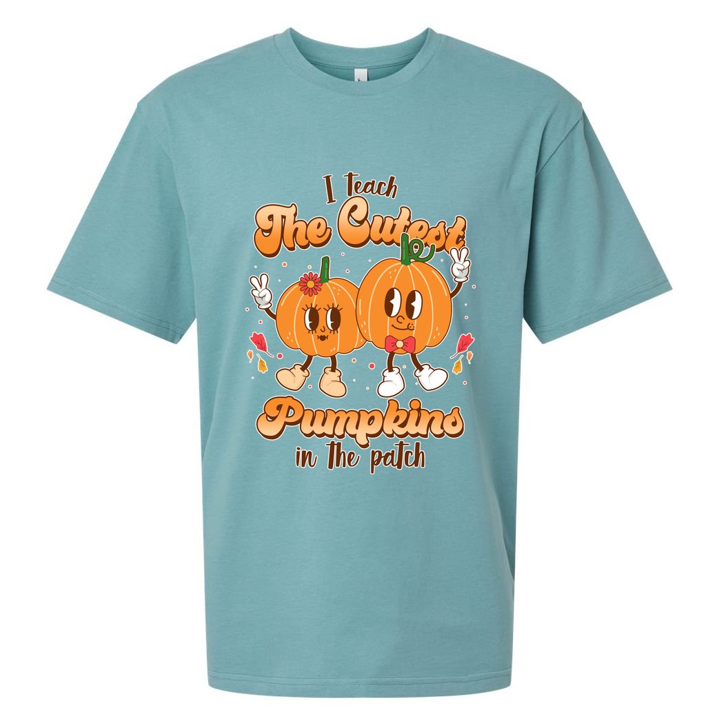 Cute I Teach The Cutest Pumpkins In The Patch Teacher Life Sueded Cloud Jersey T-Shirt