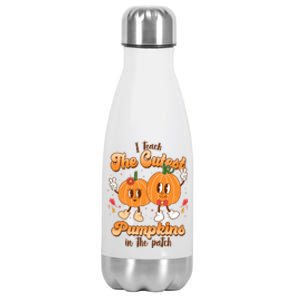 Cute I Teach The Cutest Pumpkins In The Patch Teacher Life Stainless Steel Insulated Water Bottle