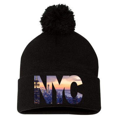 City Of NYC Pom Pom 12in Knit Beanie