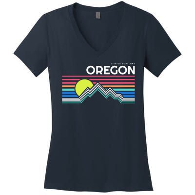 City of Portland Oregon Women's V-Neck T-Shirt