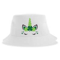 Cute Irish Unicorn Face St PatrickS Day Gift Sustainable Bucket Hat