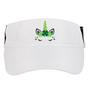 Cute Irish Unicorn Face St PatrickS Day Gift Adult Drive Performance Visor