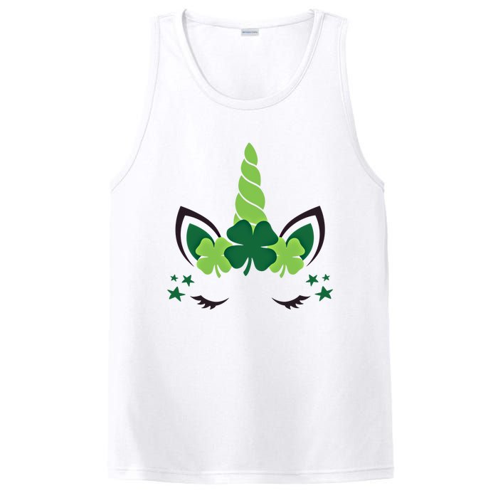 Cute Irish Unicorn Face St PatrickS Day Gift PosiCharge Competitor Tank