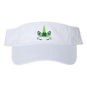 Cute Irish Unicorn Face St PatrickS Day Gift Valucap Bio-Washed Visor