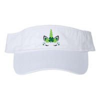 Cute Irish Unicorn Face St PatrickS Day Gift Valucap Bio-Washed Visor