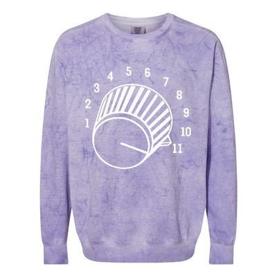 Crank It Up Crazy Guitar Player High Strung Goes To Eleven Colorblast Crewneck Sweatshirt