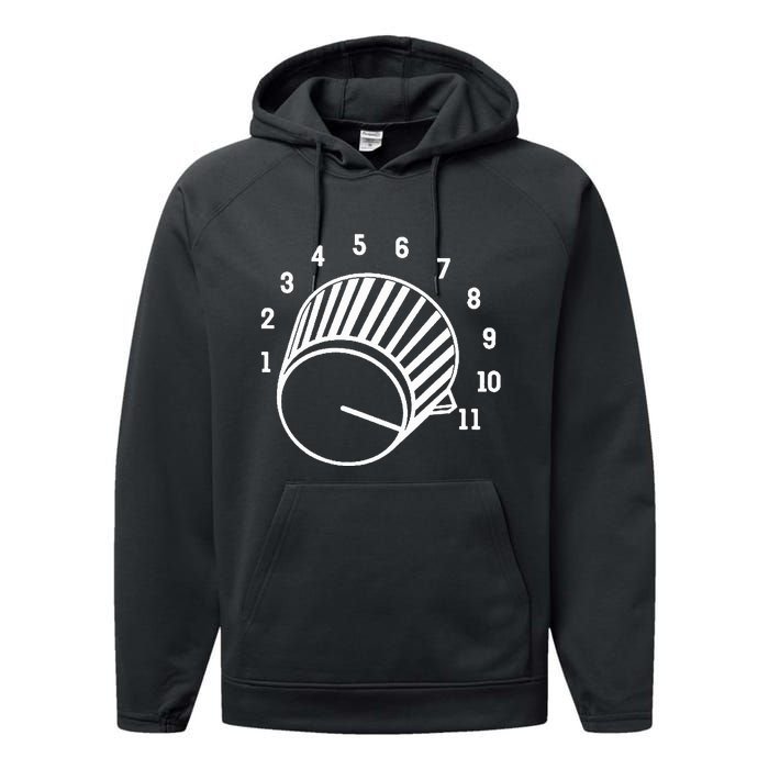 Crank It Up Crazy Guitar Player High Strung Goes To Eleven Performance Fleece Hoodie