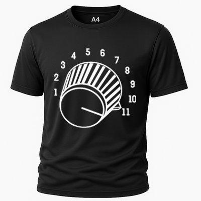 Crank It Up Crazy Guitar Player High Strung Goes To Eleven Cooling Performance Crew T-Shirt