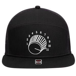 Crank It Up Crazy Guitar Player High Strung Goes To Eleven 7 Panel Mesh Trucker Snapback Hat