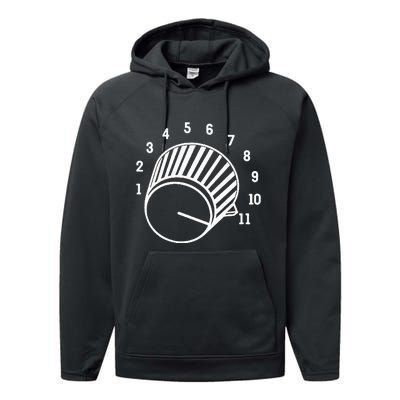 Crank It Up Crazy Guitar Player High Strung Goes To Eleven Performance Fleece Hoodie