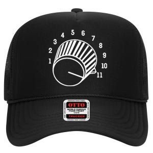 Crank It Up Crazy Guitar Player High Strung Goes To Eleven High Crown Mesh Back Trucker Hat