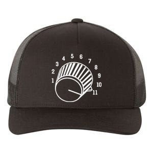 Crank It Up Crazy Guitar Player High Strung Goes To Eleven Yupoong Adult 5-Panel Trucker Hat