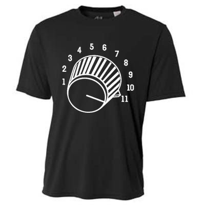 Crank It Up Crazy Guitar Player High Strung Goes To Eleven Cooling Performance Crew T-Shirt