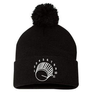 Crank It Up Crazy Guitar Player High Strung Goes To Eleven Pom Pom 12in Knit Beanie