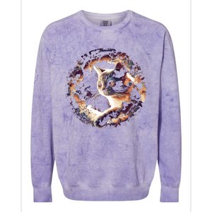 Cat In Universe Space Cat Colorblast Crewneck Sweatshirt