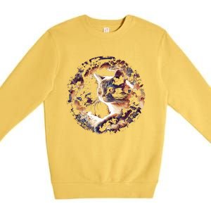 Cat In Universe Space Cat Premium Crewneck Sweatshirt