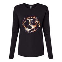 Cat In Universe Space Cat Womens Cotton Relaxed Long Sleeve T-Shirt