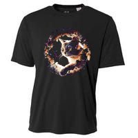 Cat In Universe Space Cat Cooling Performance Crew T-Shirt