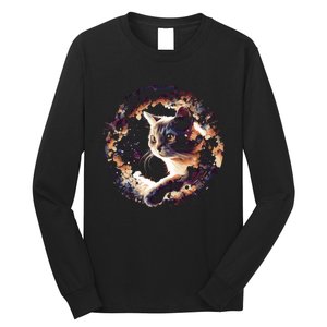 Cat In Universe Space Cat Long Sleeve Shirt