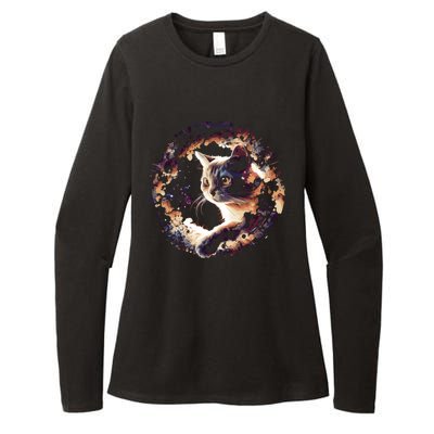 Cat In Universe Space Cat Womens CVC Long Sleeve Shirt