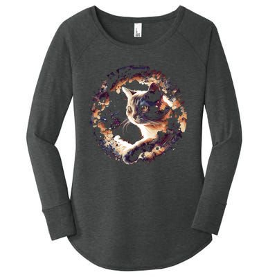 Cat In Universe Space Cat Women's Perfect Tri Tunic Long Sleeve Shirt