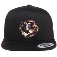 Cat In Universe Space Cat Flat Bill Trucker Hat