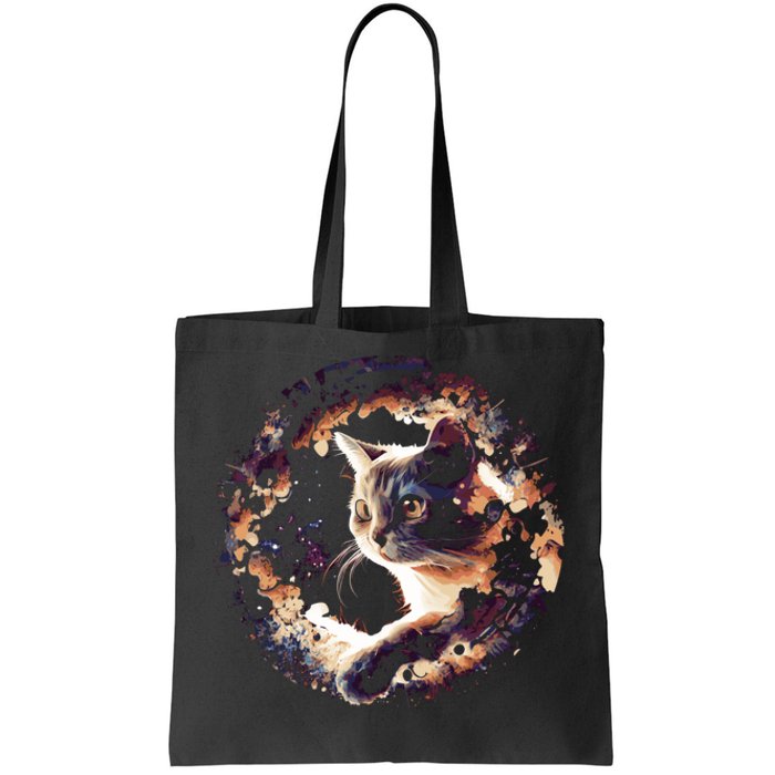 Cat In Universe Space Cat Tote Bag