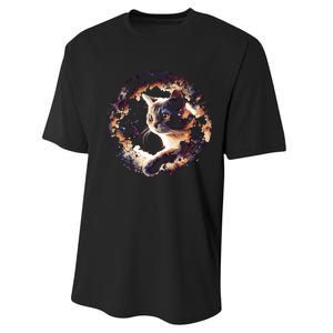 Cat In Universe Space Cat Performance Sprint T-Shirt