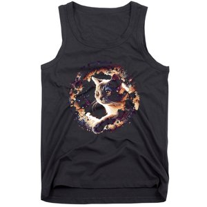 Cat In Universe Space Cat Tank Top