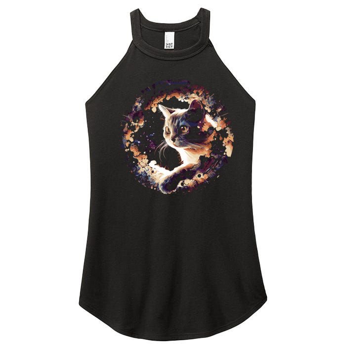 Cat In Universe Space Cat Women's Perfect Tri Rocker Tank