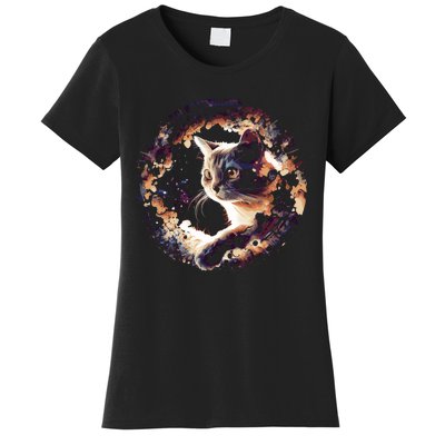 Cat In Universe Space Cat Women's T-Shirt