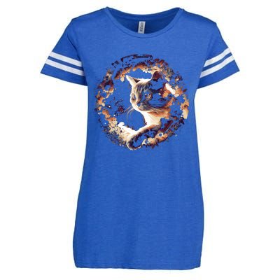 Cat In Universe Space Cat Enza Ladies Jersey Football T-Shirt