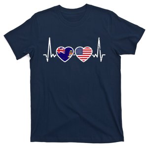 Cayman Islands USA Heartbeat Flag T-Shirt