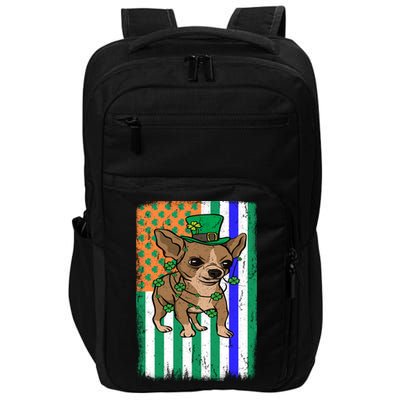 Chihuahua Irish Usa Flag Police Officer Cop St Patrick's Day Meaningful Gift Impact Tech Backpack