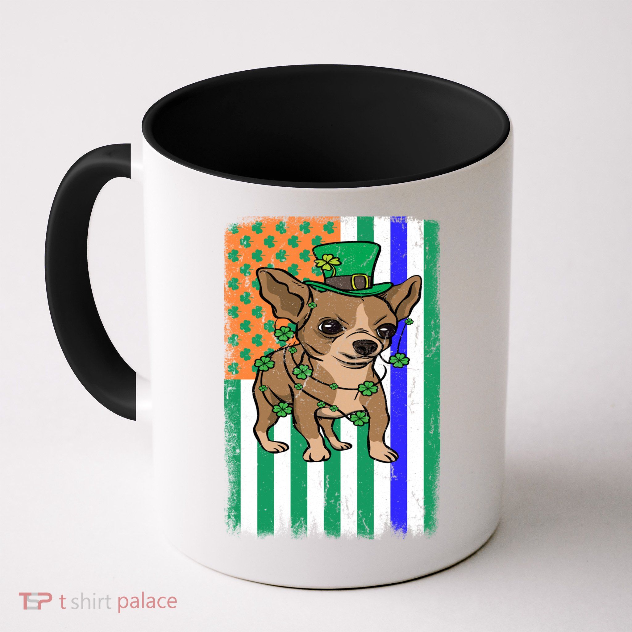 Chihuahua Irish Usa Flag Police Officer Cop St Patrick's Day Meaningful Gift Mug