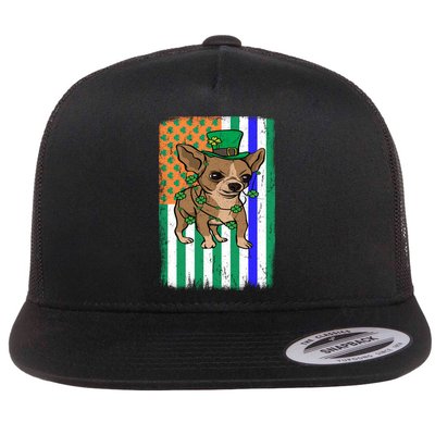Chihuahua Irish Usa Flag Police Officer Cop St Patrick's Day Meaningful Gift Flatbill Hat