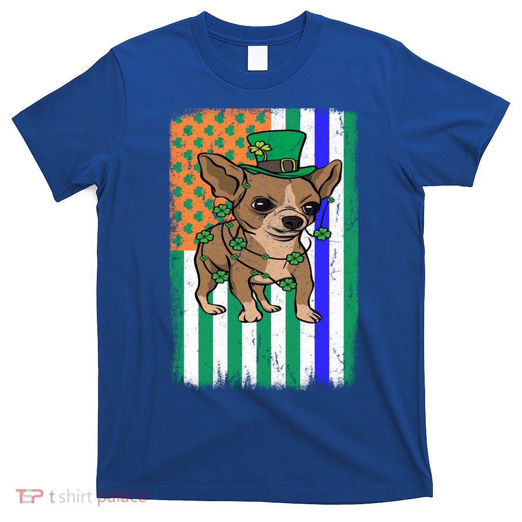 Chihuahua Irish Usa Flag Police Officer Cop St Patrick's Day Meaningful Gift T-Shirt