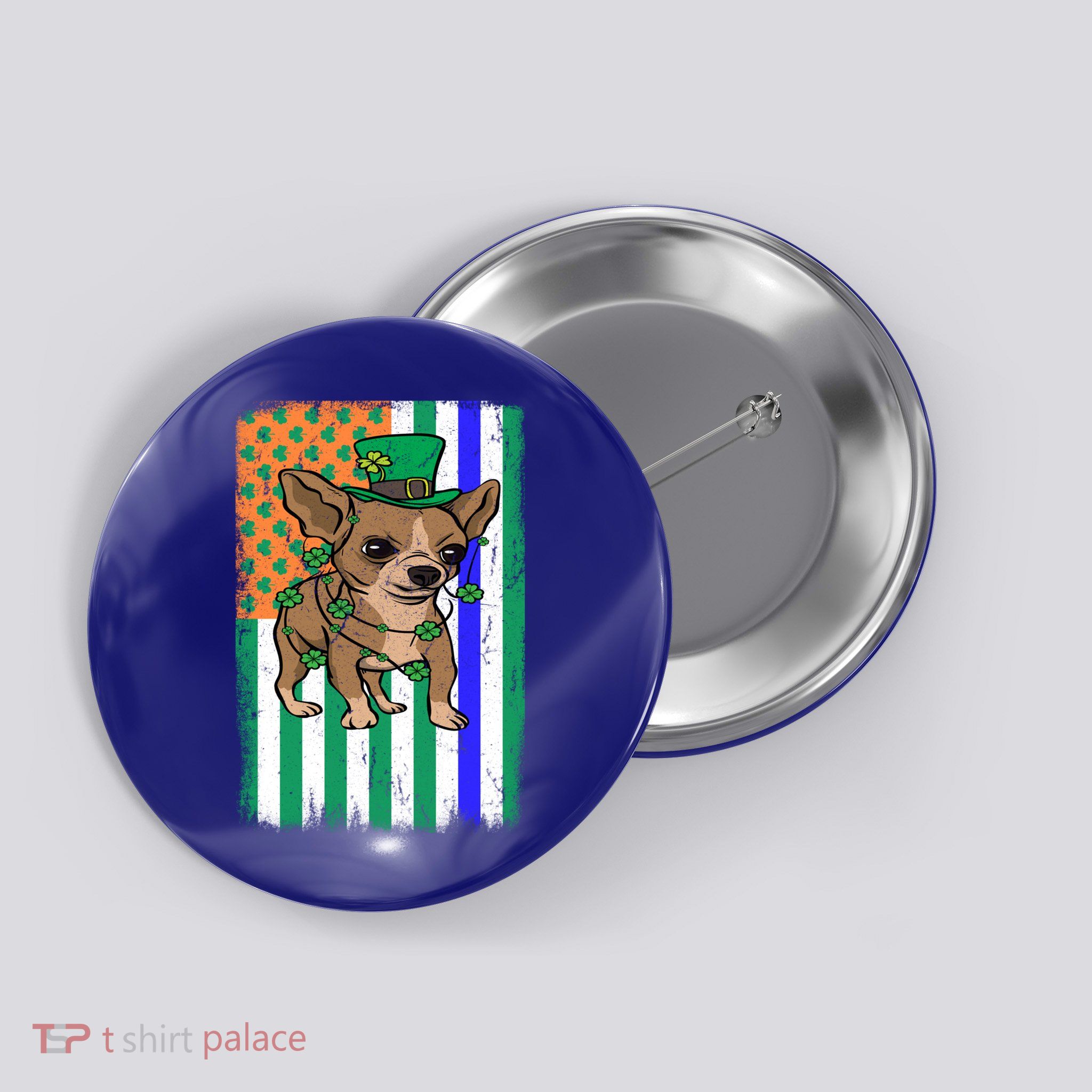 Chihuahua Irish Usa Flag Police Officer Cop St Patrick's Day Meaningful Gift Button