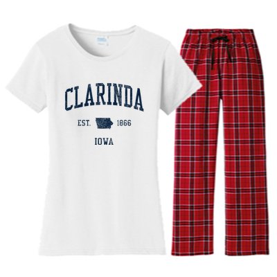 Clarinda Ia Vintage Athletic Sports Women's Flannel Pajama Set