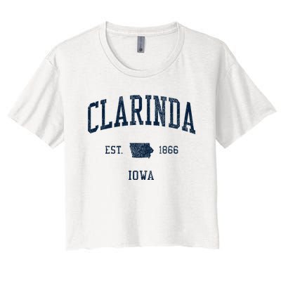 Clarinda Ia Vintage Athletic Sports Women's Crop Top Tee