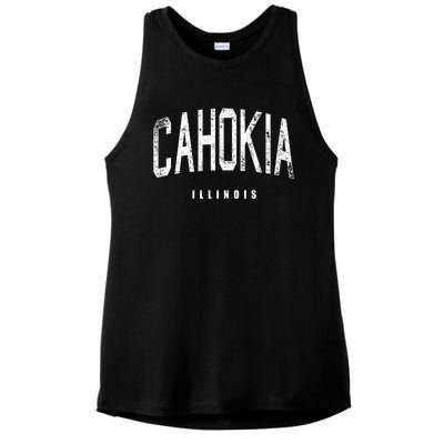 Cahokia Illinois Vintage Logo Ladies PosiCharge Tri-Blend Wicking Tank