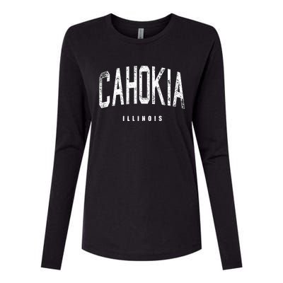 Cahokia Illinois Vintage Logo Womens Cotton Relaxed Long Sleeve T-Shirt