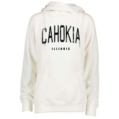 Cahokia Illinois Vintage Logo Womens Funnel Neck Pullover Hood